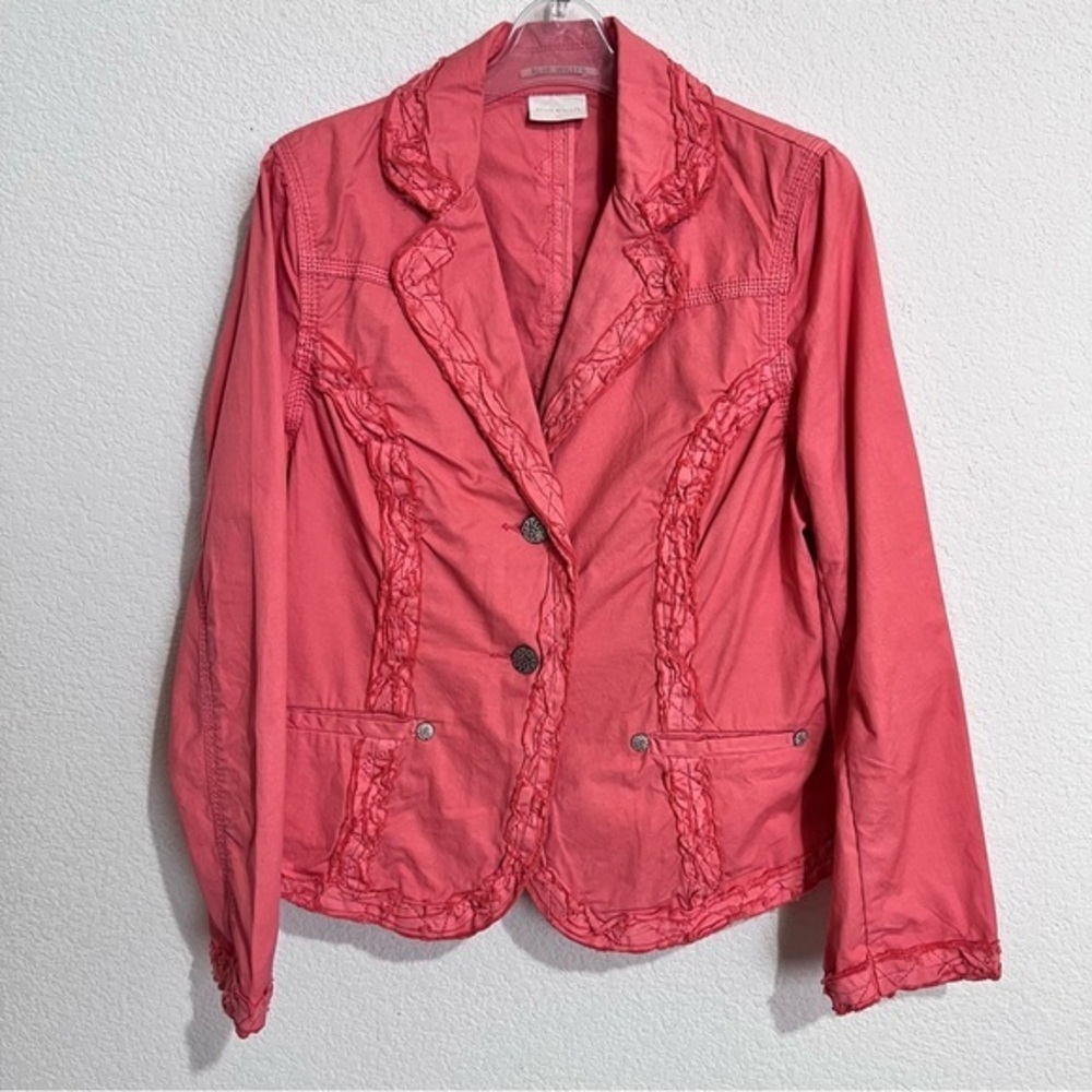 Blue Willi's Coral Salmon Cotton Blazer Jacket New Medium